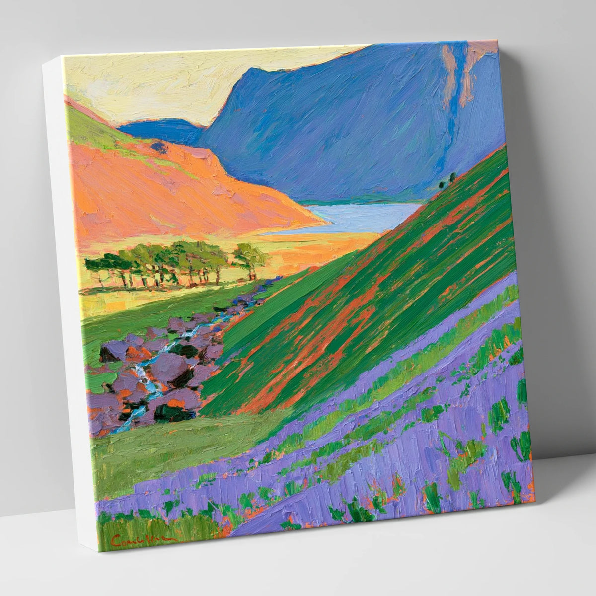 Vibrant Rannerdale and Crummock Water lake district lake canvas wall art