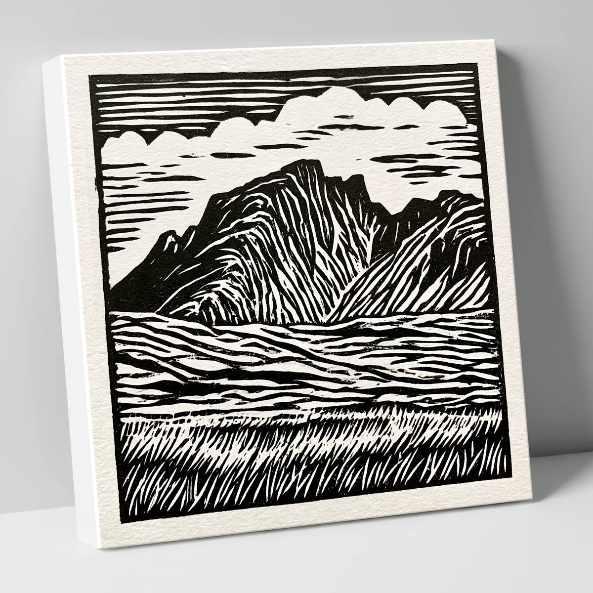 Scafell Pike in Bold Monochrome lake district fell canvas wall art