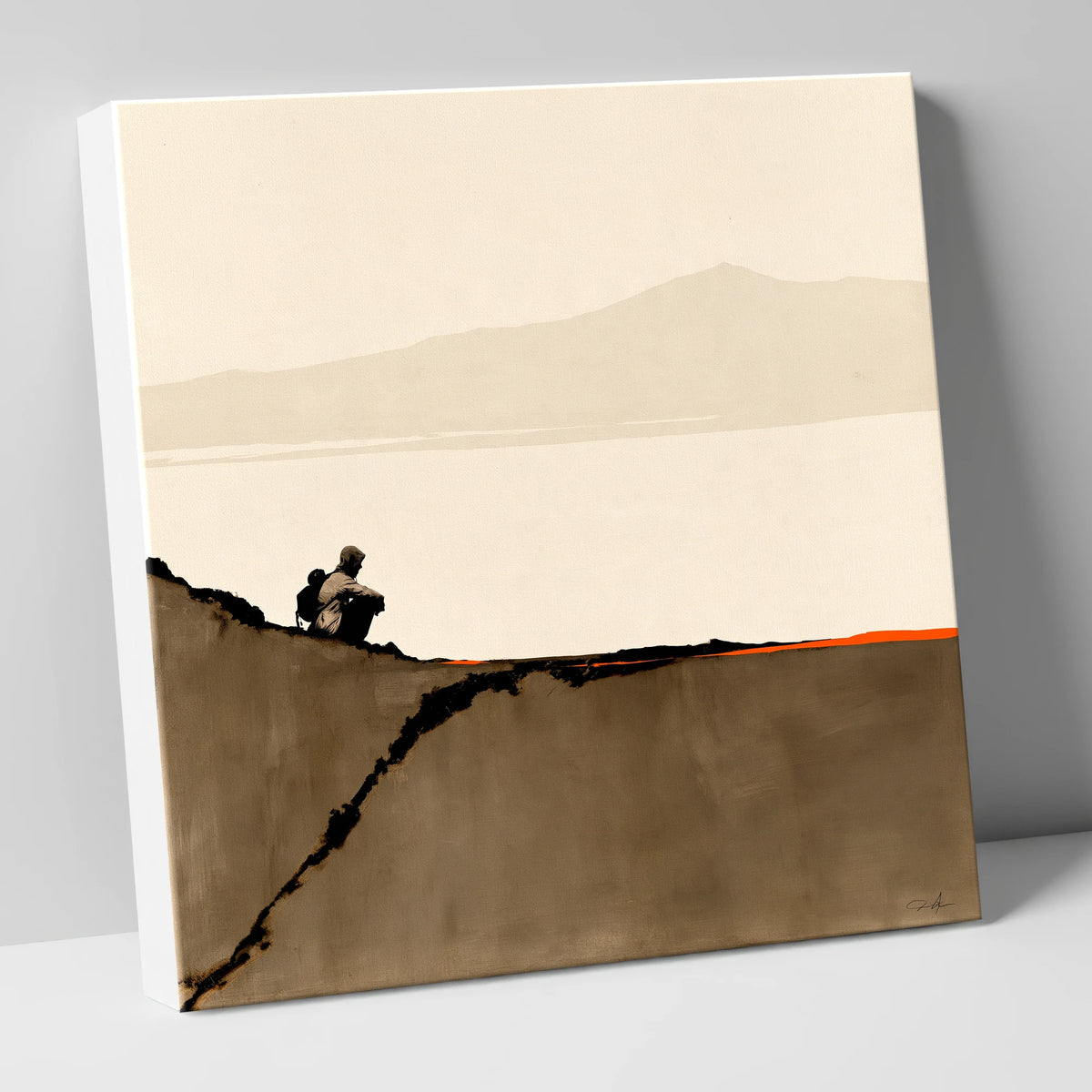 Walker on Blencathra Edge lake district fell canvas wall art
