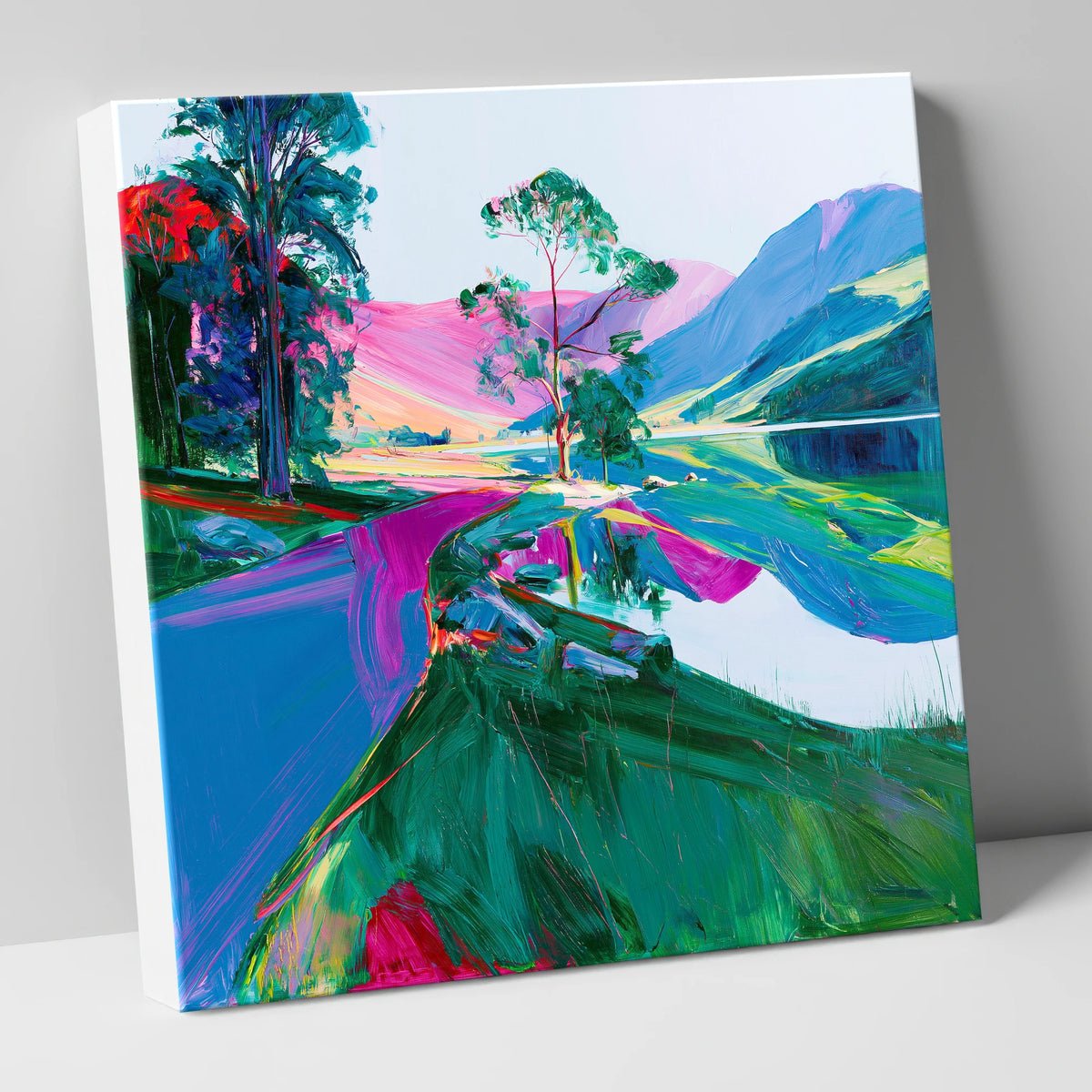 Vibrant Buttermere Lakeside Shore lake district lake canvas wall art