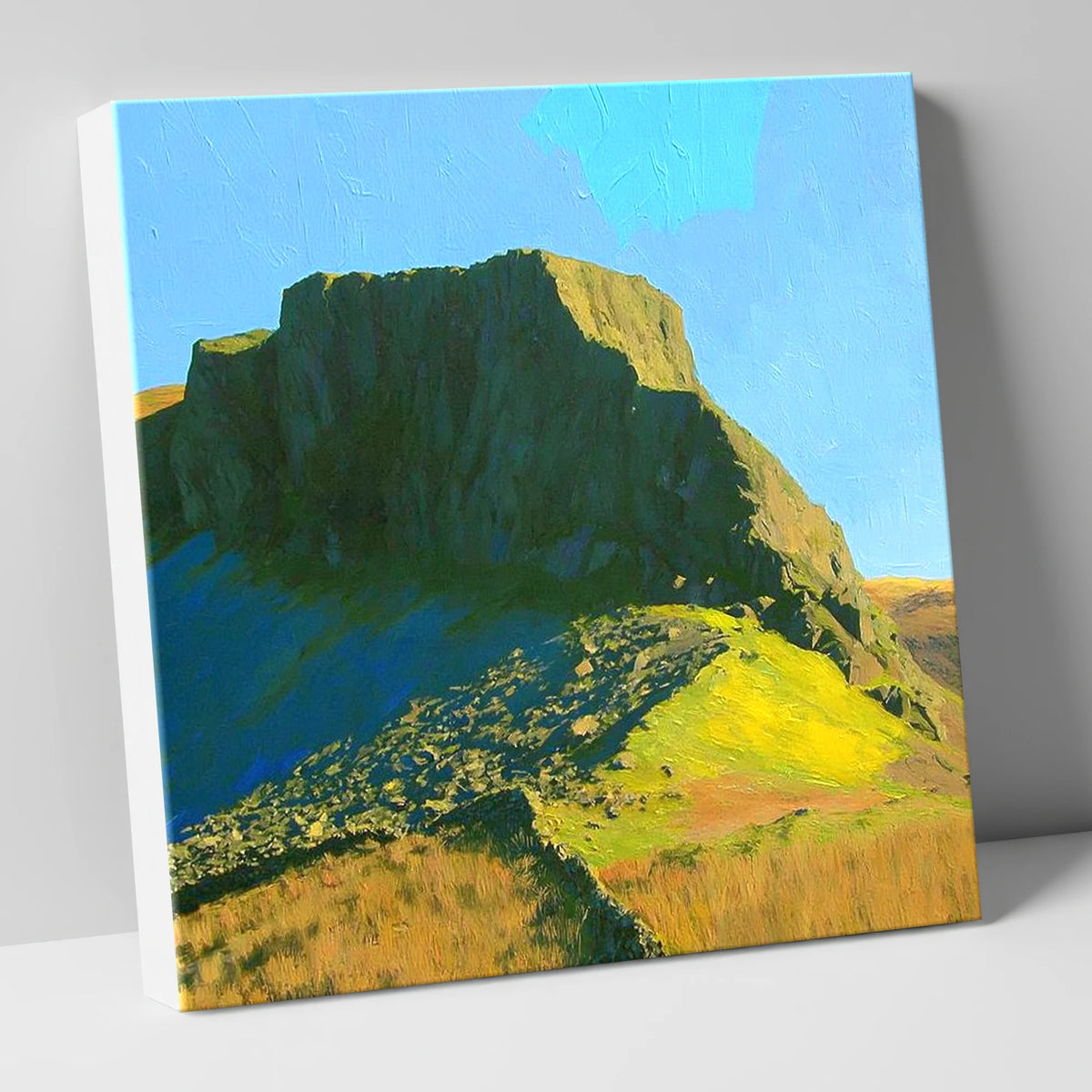Green Crag in Vivid Sunlight lake district fell canvas wall art