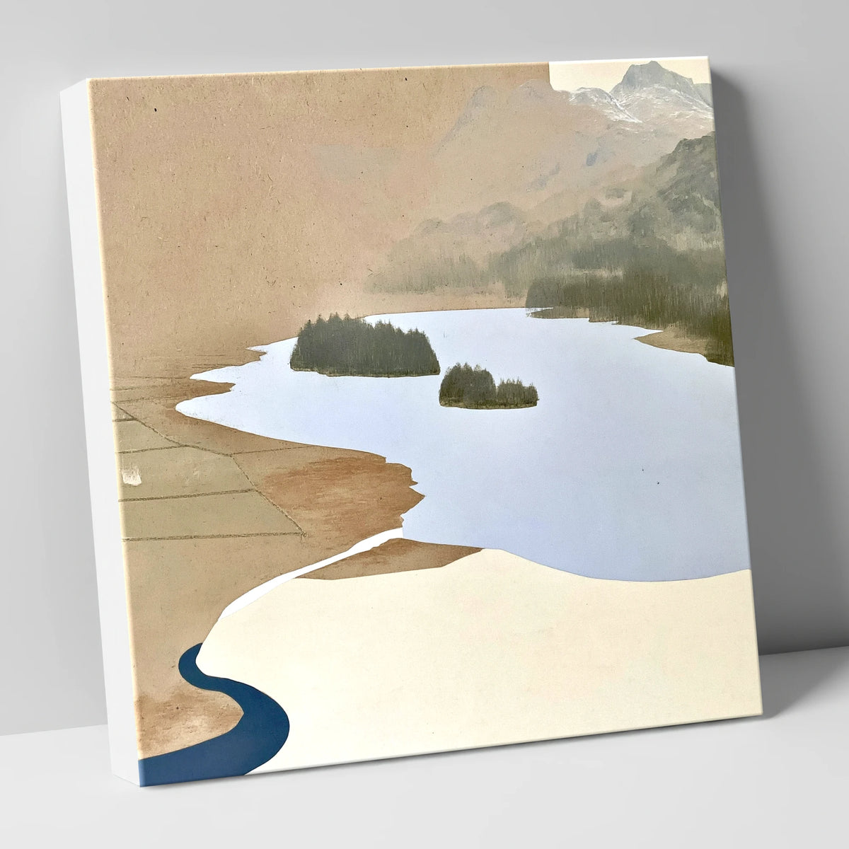 Aerial View over Elterwater lake district lake canvas wall art