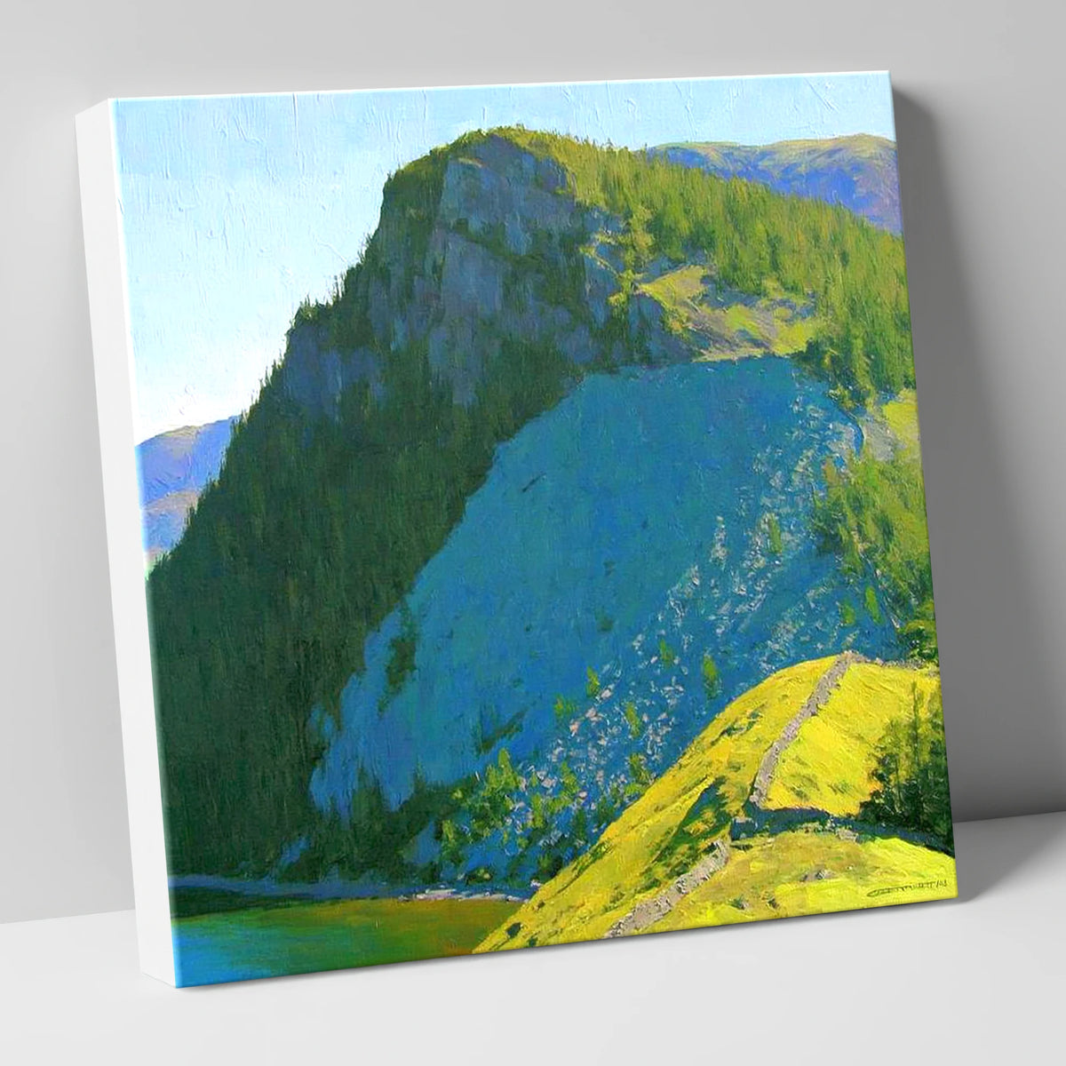 Castle Crag in Vibrant Sunlight lake district fell canvas wall art
