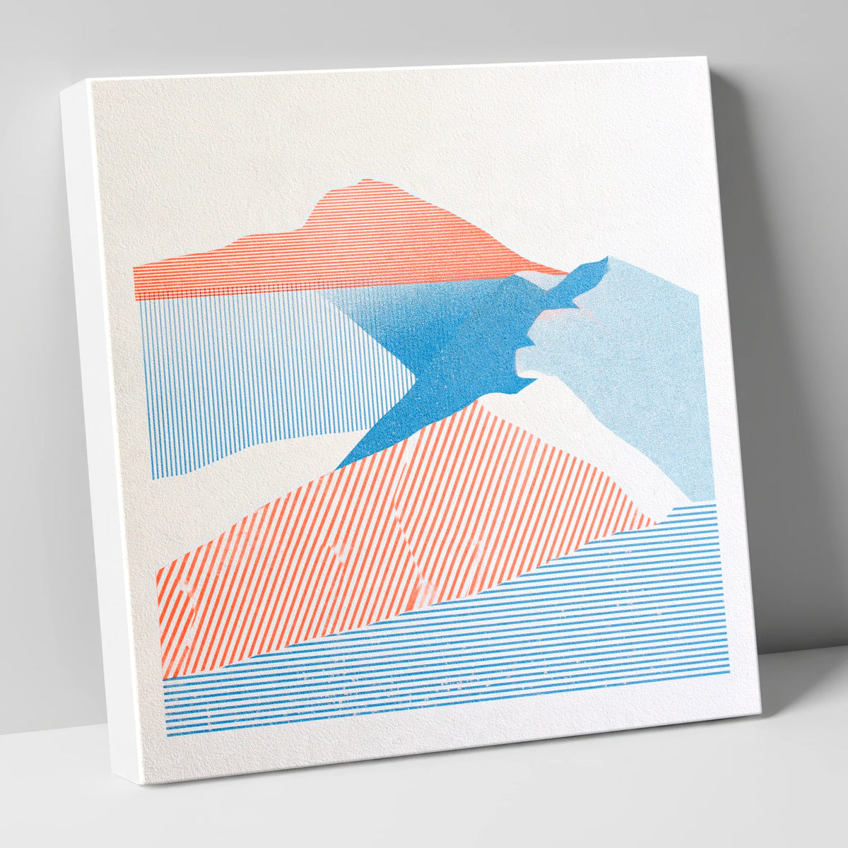 Helvellyn in Coral and Blue lake district fell canvas wall art