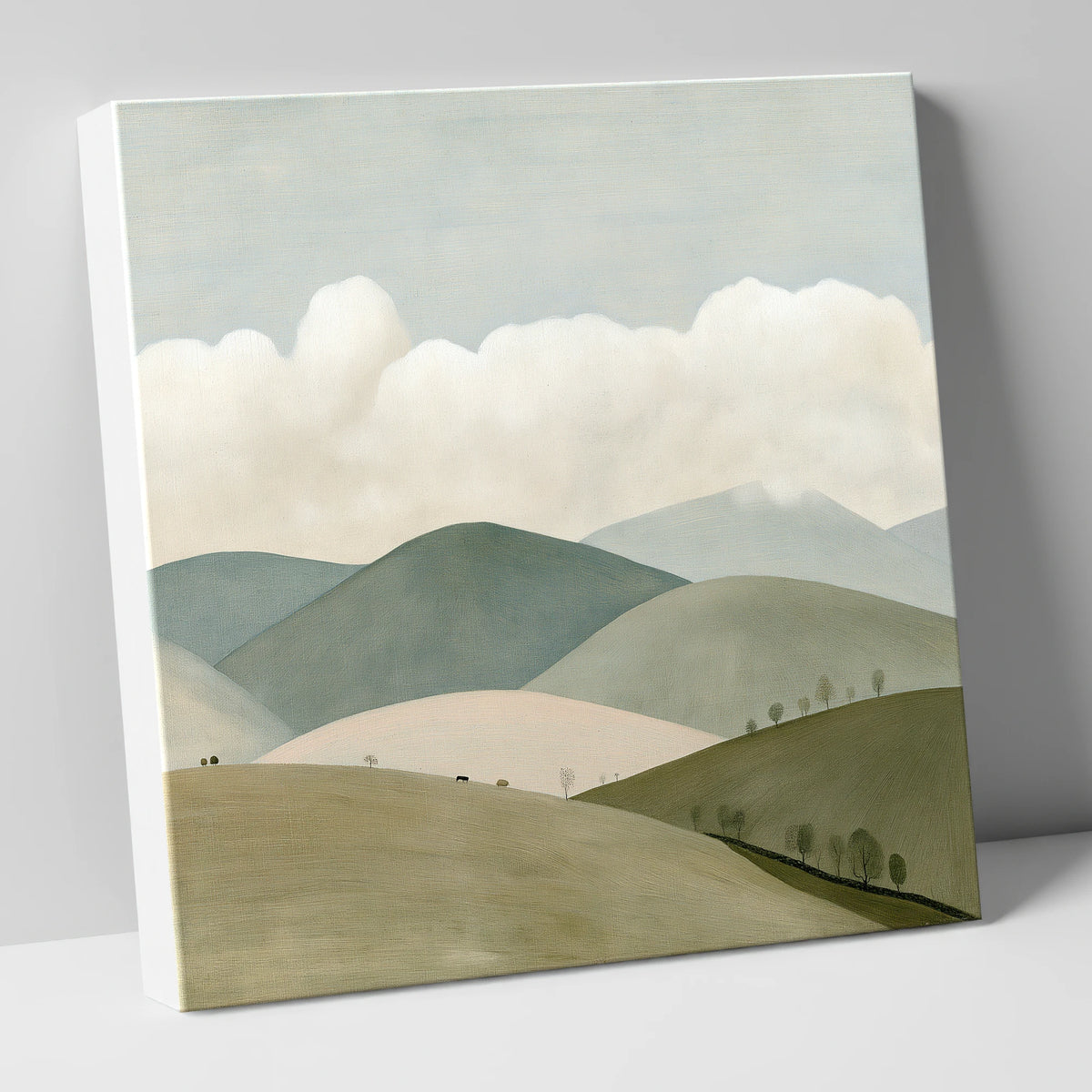 Soft Rolling Fells Under Cloud lake district fell canvas wall art