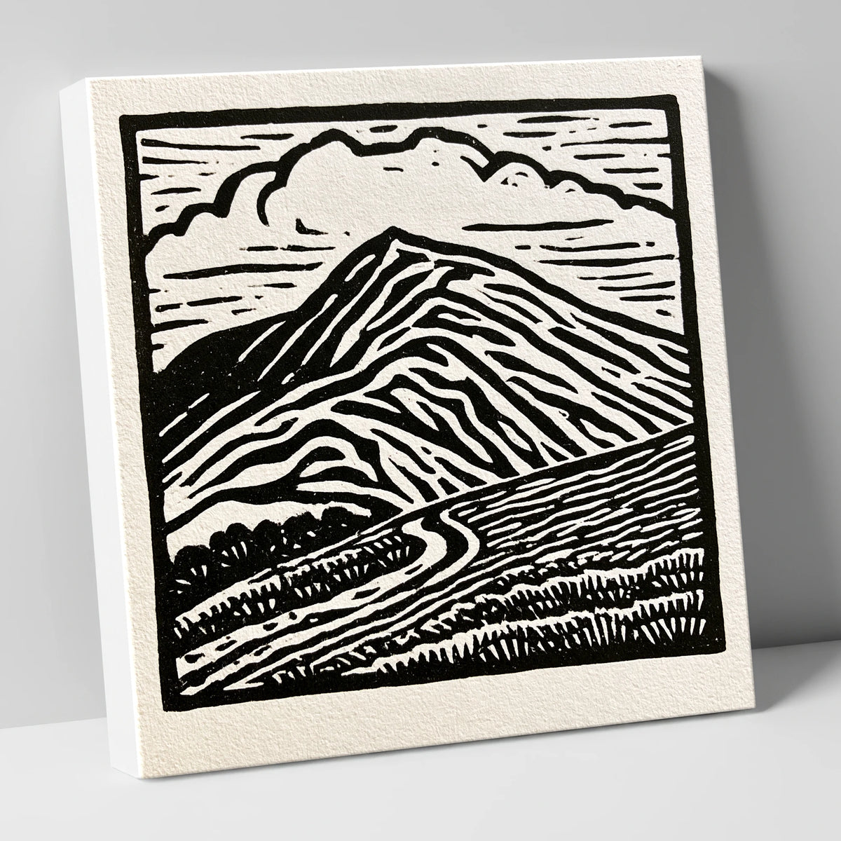 Black and White Blencathra Fell lake district fell canvas wall art