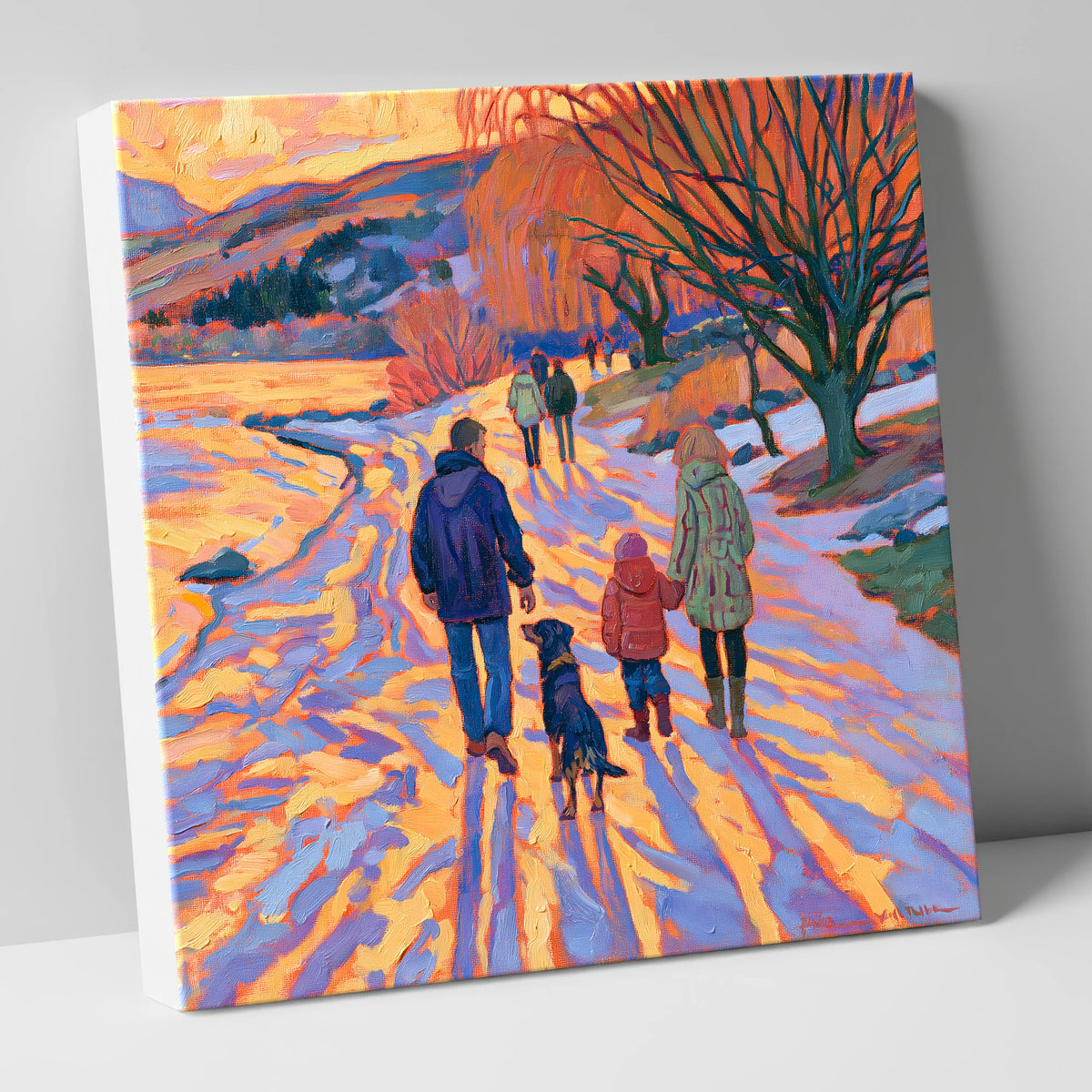 Sunset Dog Walk at Keswick gifts for dog walkers canvas wall art