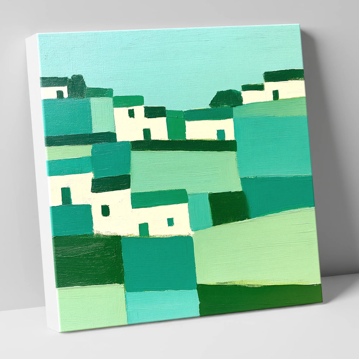 Abstract Cartmel Village Landscape lake district village canvas wall art