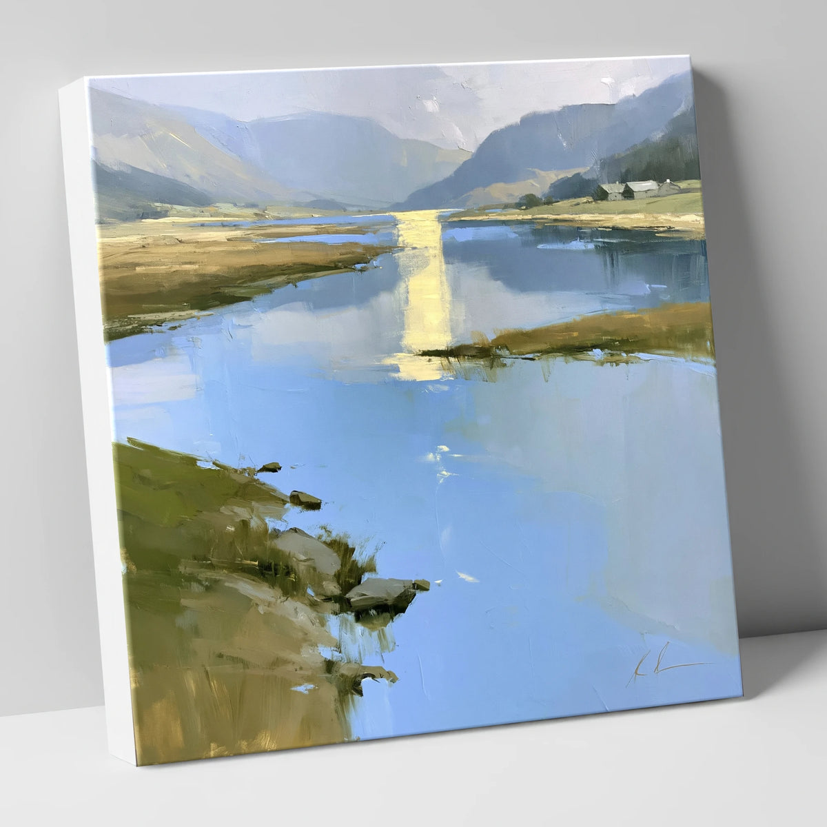 Golden Reflection on the Lake lake district lake canvas wall art