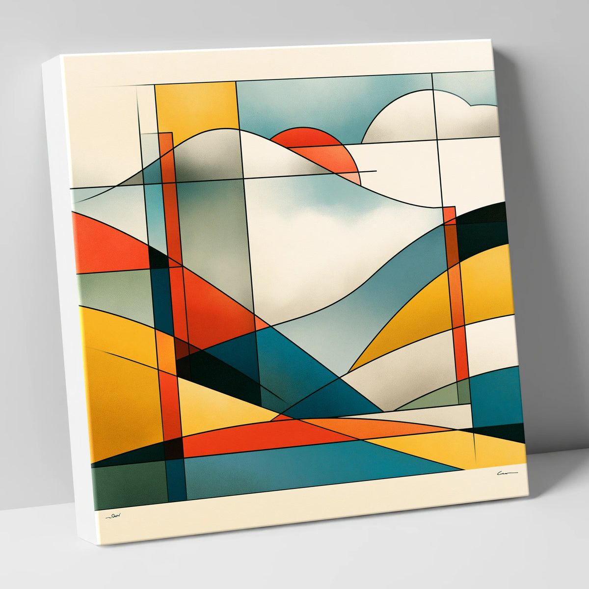 Bold Geometric Rolling Fells lake district fell canvas wall art