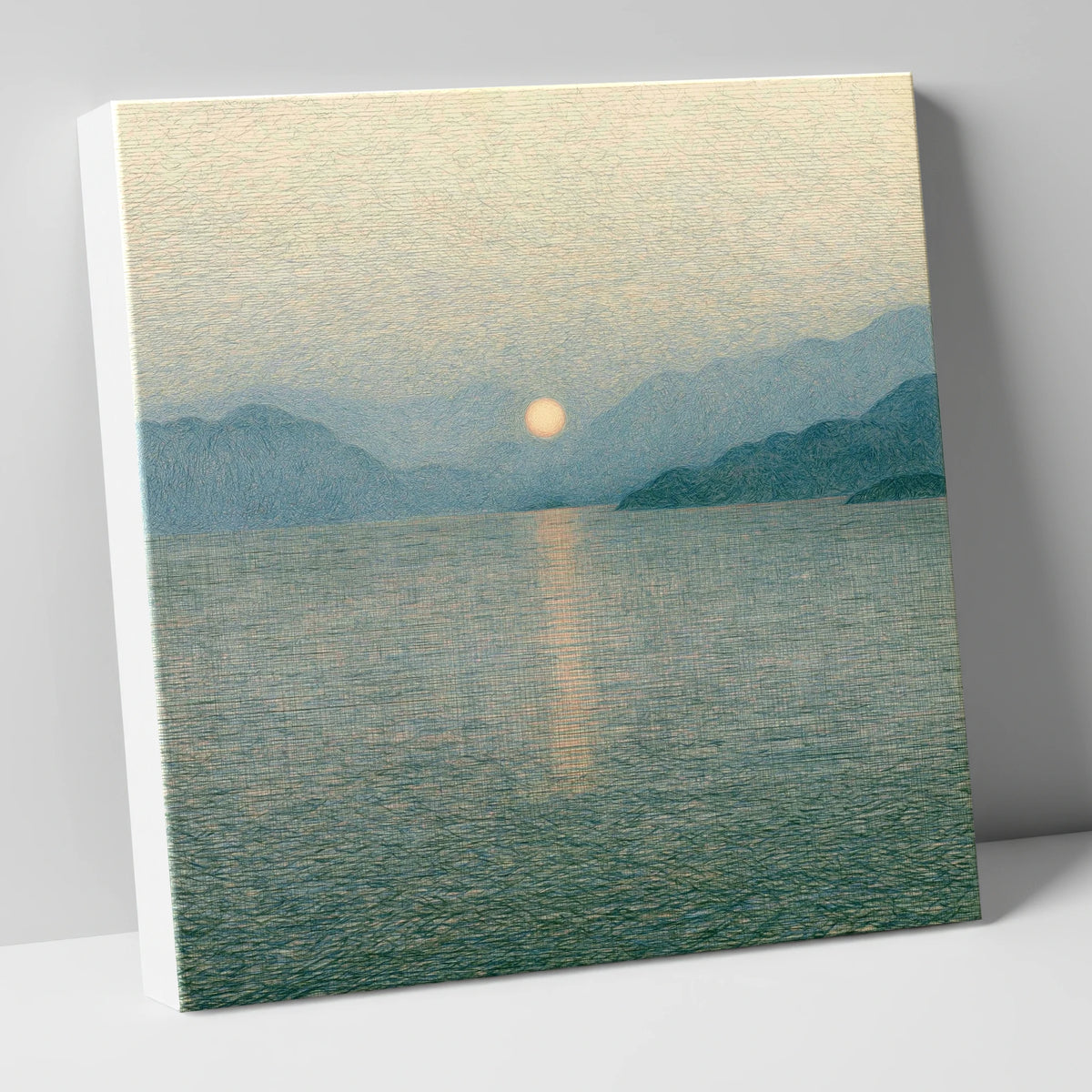 Pastel Sunset Over the Water lake district lake canvas wall art