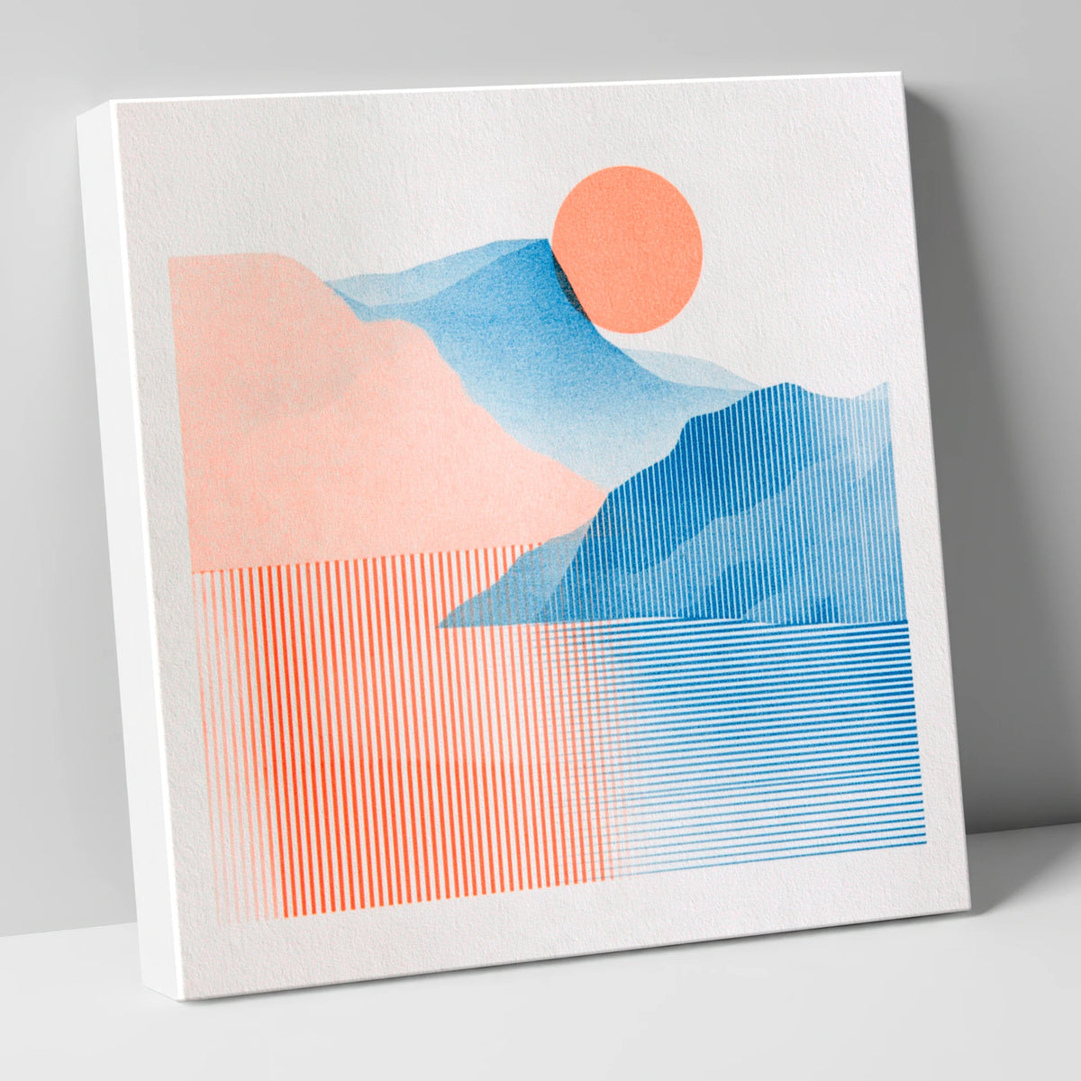 Geometric Derwentwater Sunrise lake district lake canvas wall art