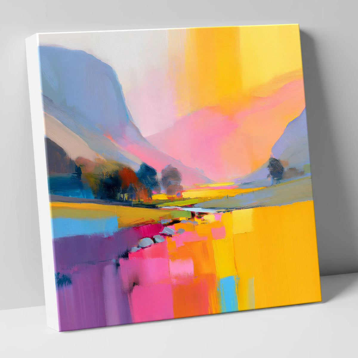 Vivid Pink Lakeland Valley Beck lake district valley canvas wall art