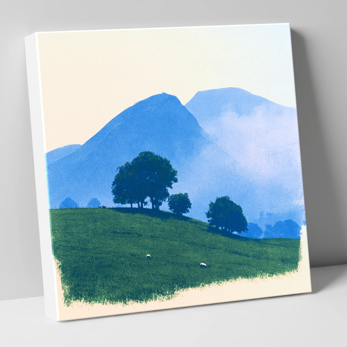 Mist Over the Blue Fells lake district fell canvas wall art