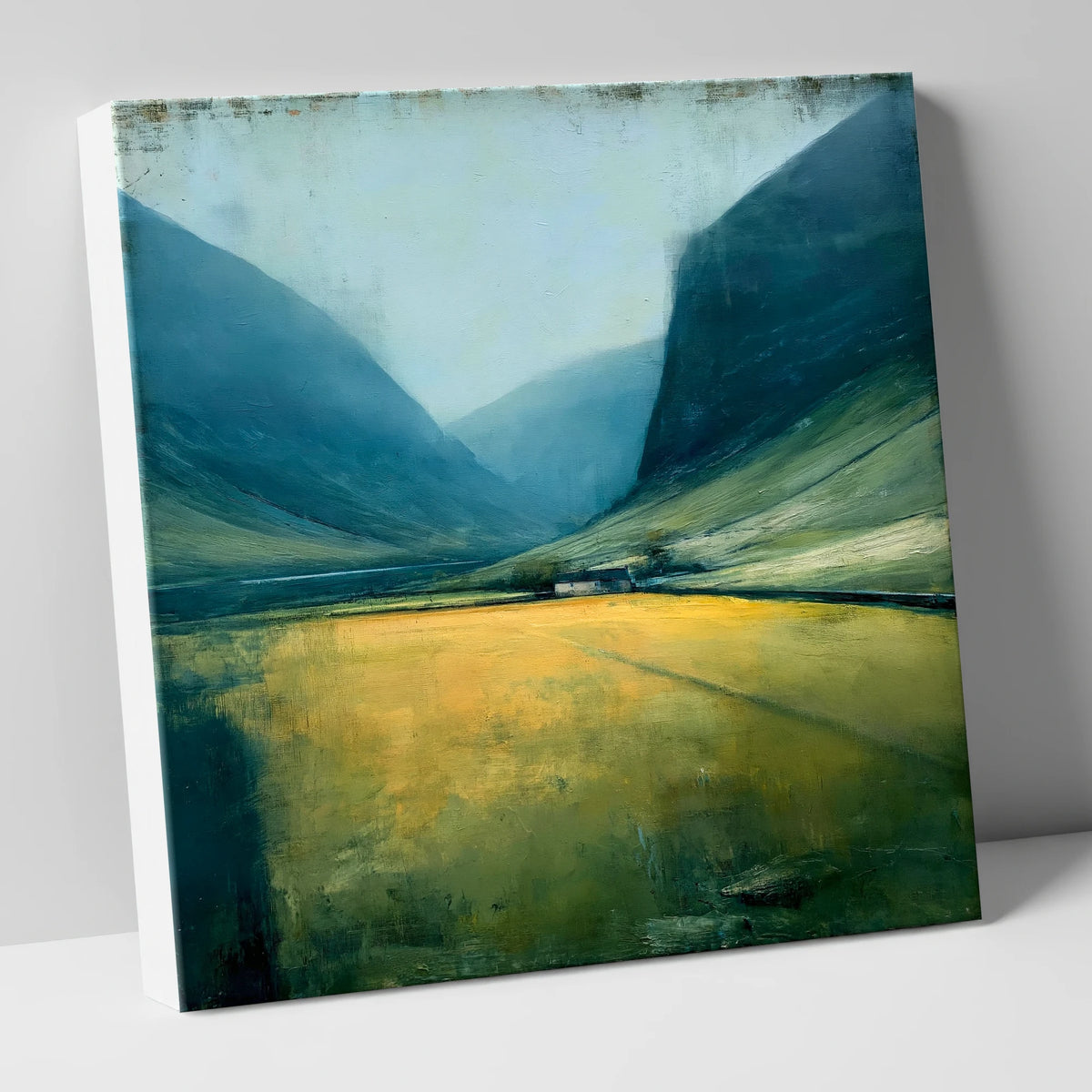 Valley Farm Beneath Brooding Fells lake district valley canvas wall art