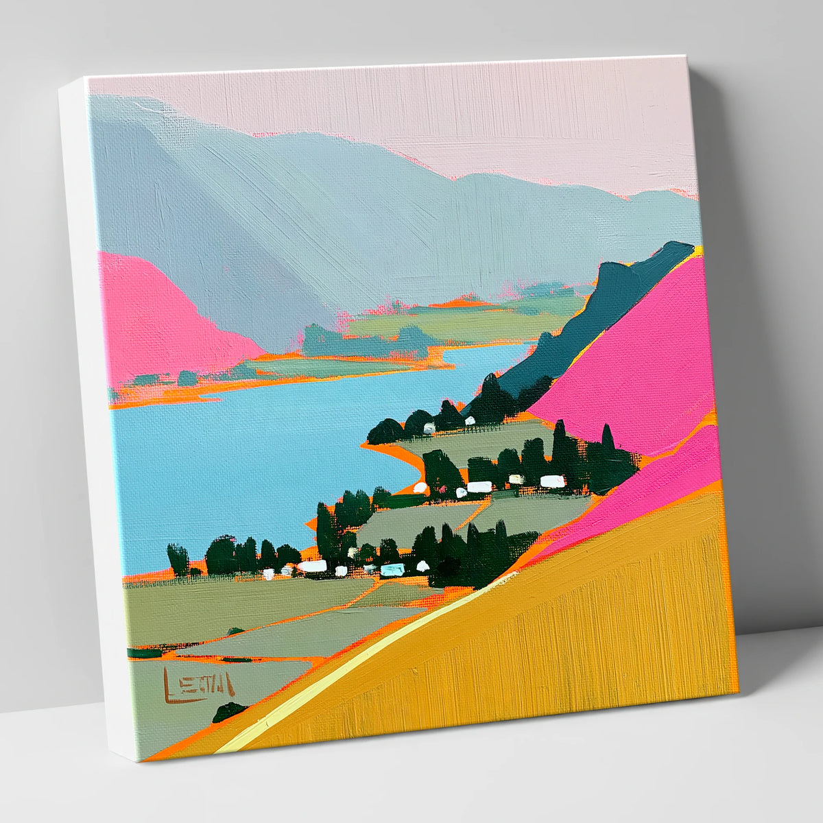 Vibrant Ullswater from Place Fell lake district village canvas wall art