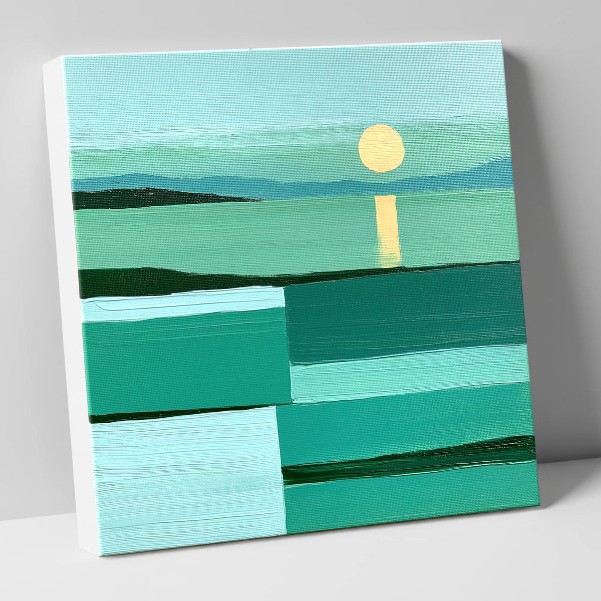 Abstract Teal Lake Sunset lake district lake canvas wall art
