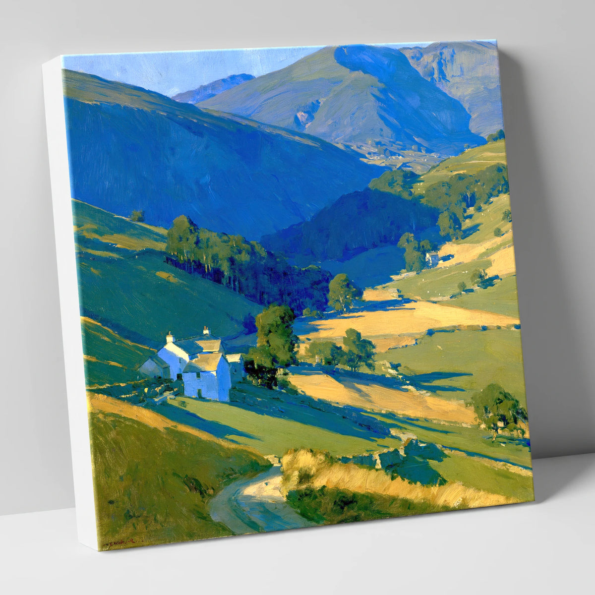 Valley Farm in Evening Light lake district sky canvas wall art