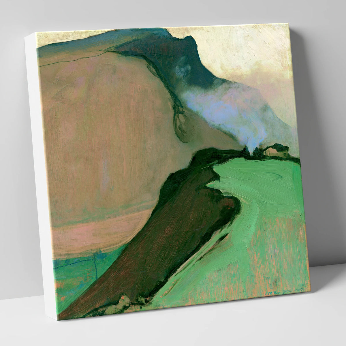Misty Mountain Ridge in Pastel lake district fell canvas wall art