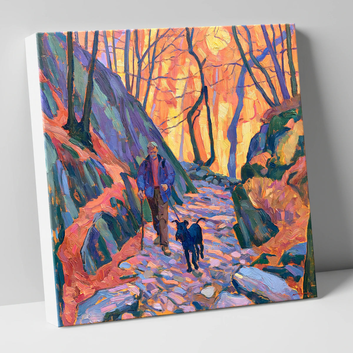 Vibrant Aira Force Dog Walk gifts for dog walkers canvas wall art