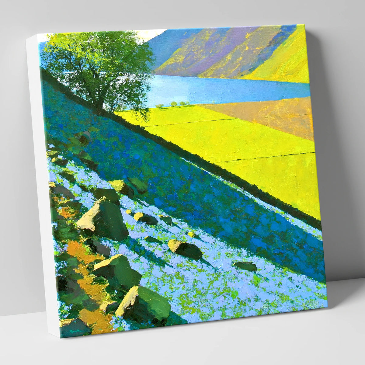 Vibrant Bluebell Slopes Crummock Water lake district lake canvas wall art