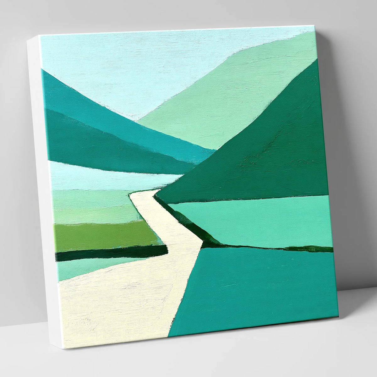 Abstract Teal Kirkstone Pass Fells lake district valley canvas wall art