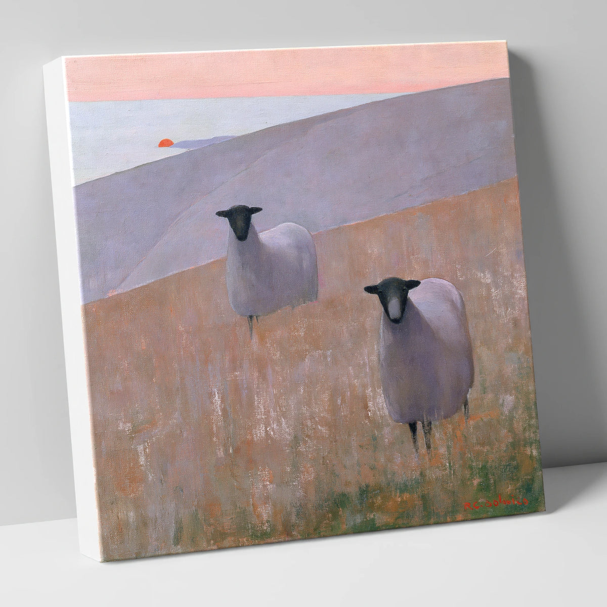 Herdwick Sheep on Lavender Fells lake district wildlife canvas wall art