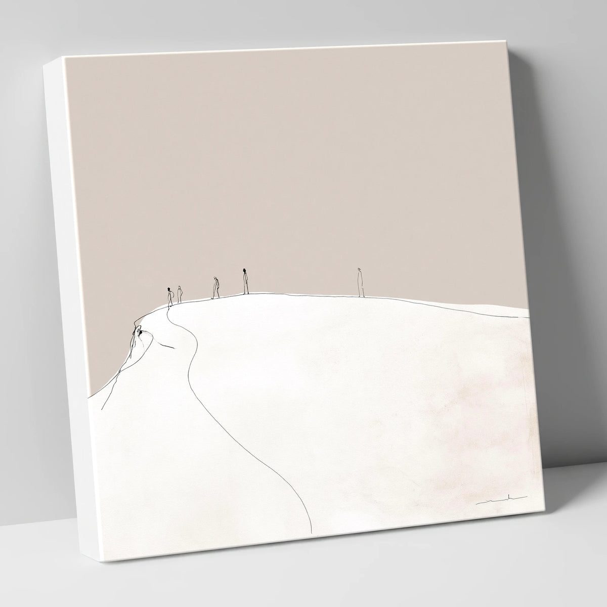 Distant Hikers on a Fell lake district fell canvas wall art