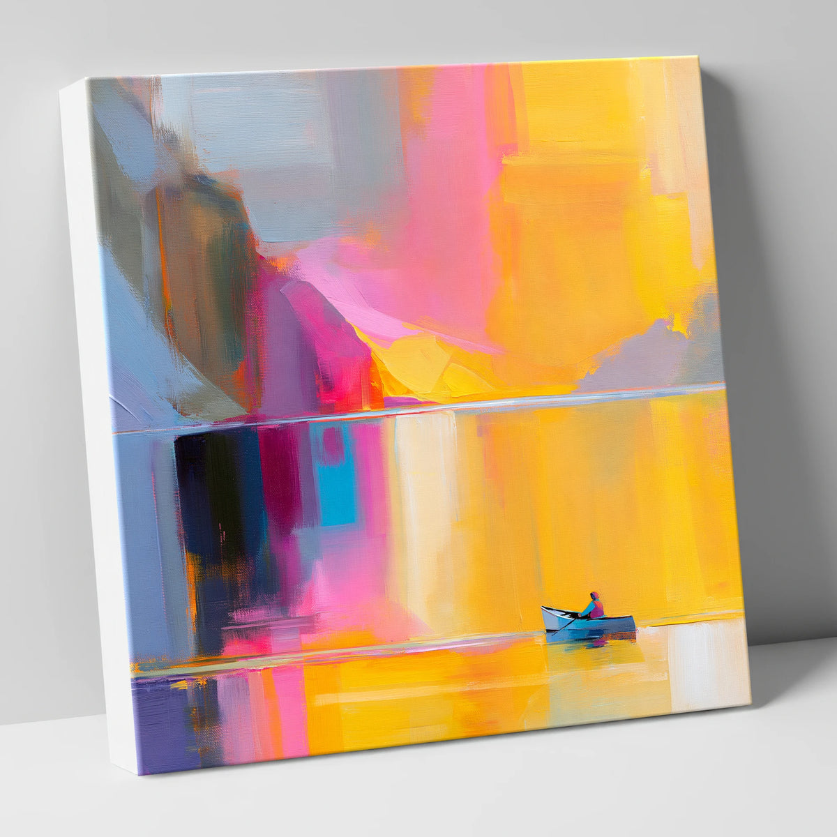 Vibrant Lake Kayaking in Gold lake district walking canvas wall art