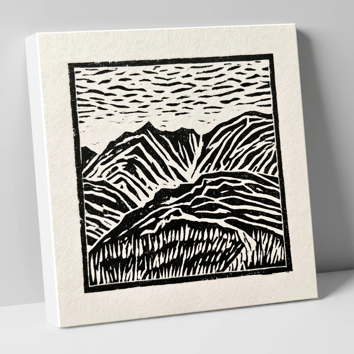 Graphic Mountain Summit View lake district fell canvas wall art
