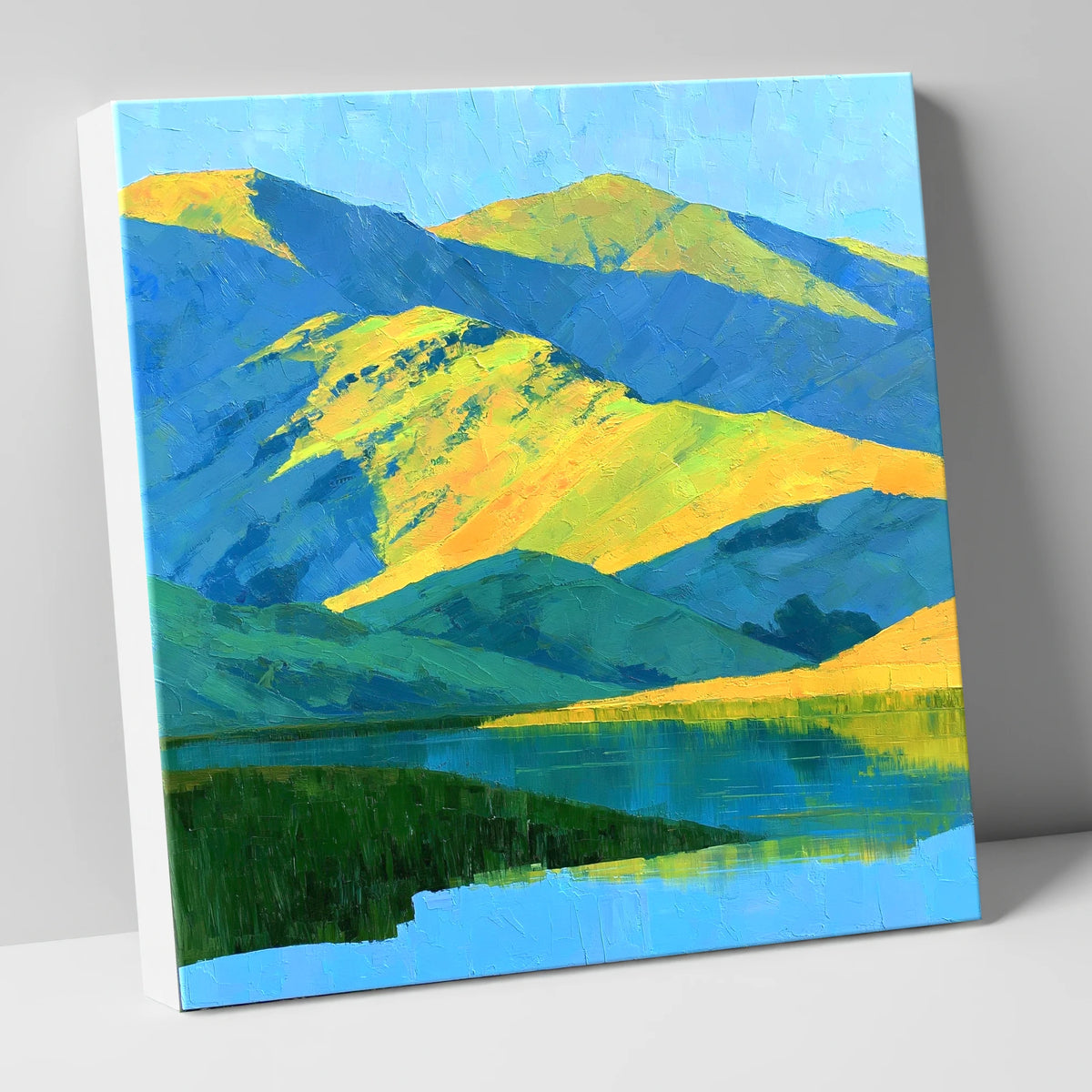 Sunlit Fells and Deep Blue Shadows lake district sky canvas wall art