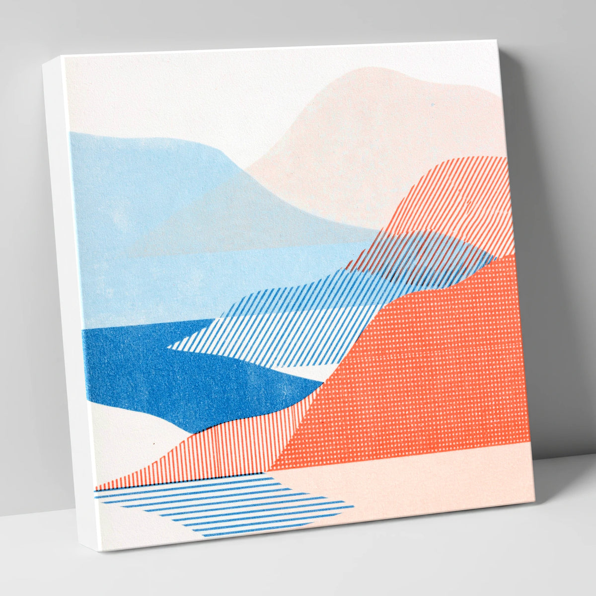 Modern Eskdale Valley in Coral lake district valley canvas wall art