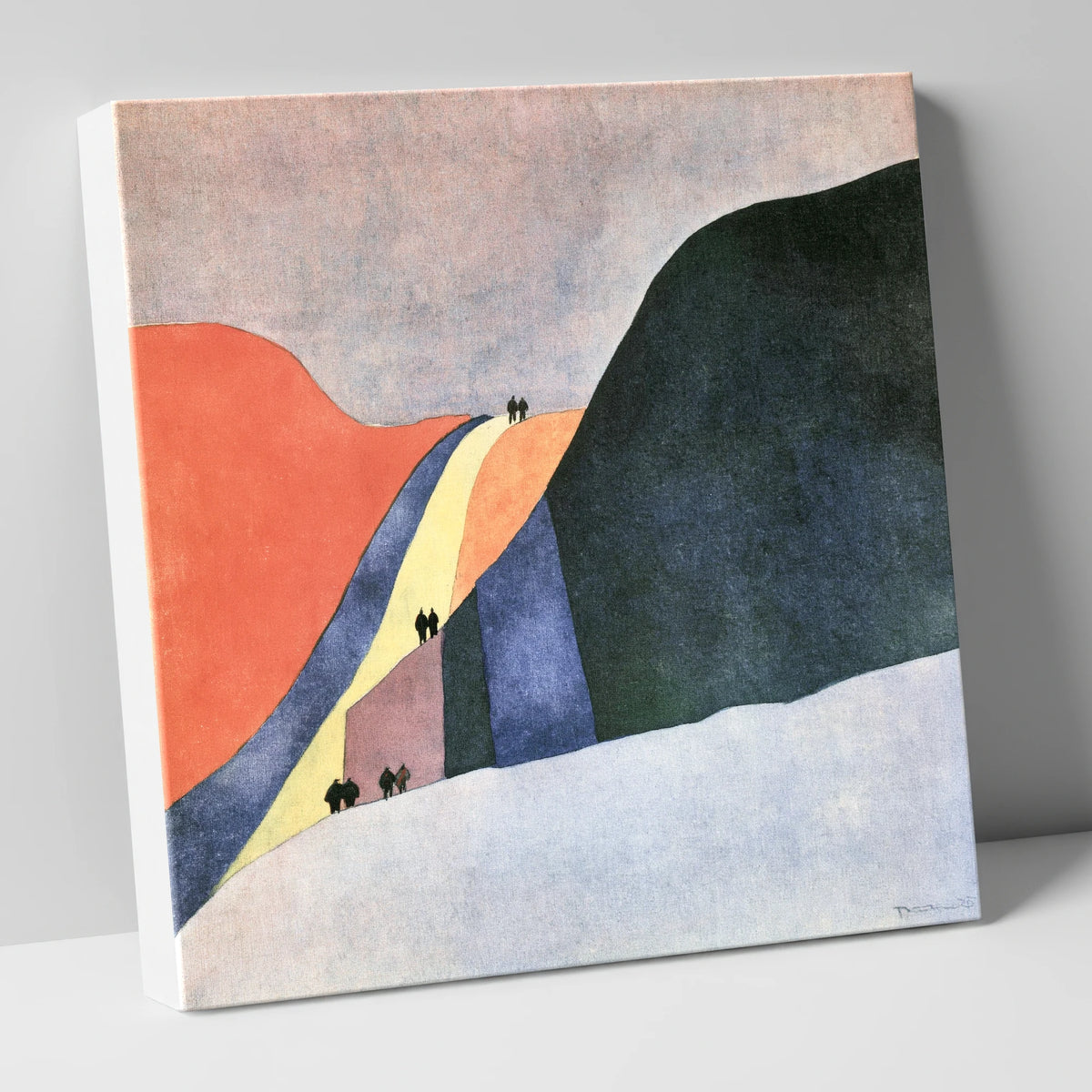 Abstract Mountain Path Walkers lake district walking canvas wall art