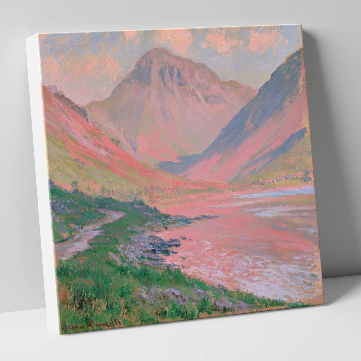 Great Gable in Coral Light lake district fell canvas wall art