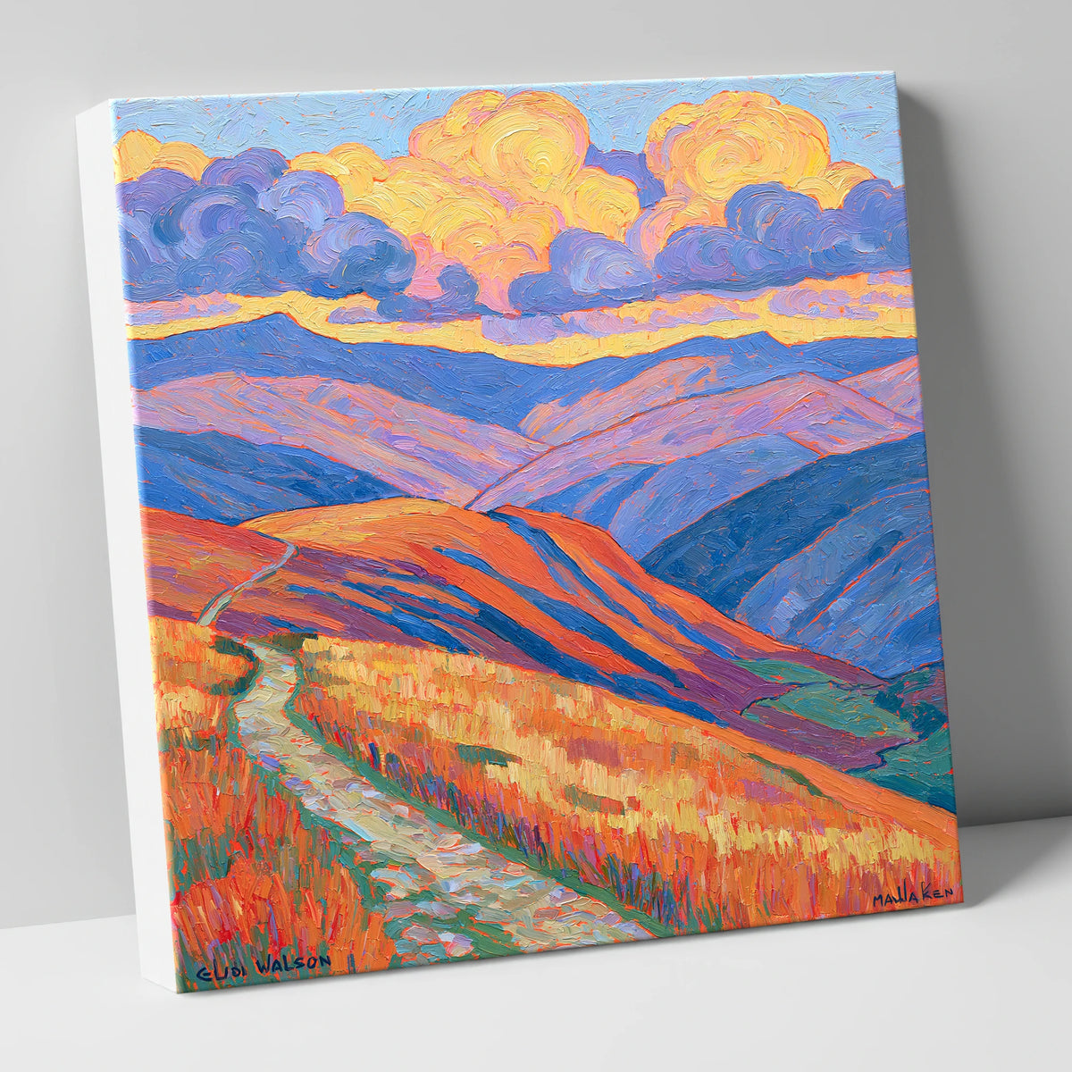 Colourful Rolling Fells Under Cloud lake district fell canvas wall art