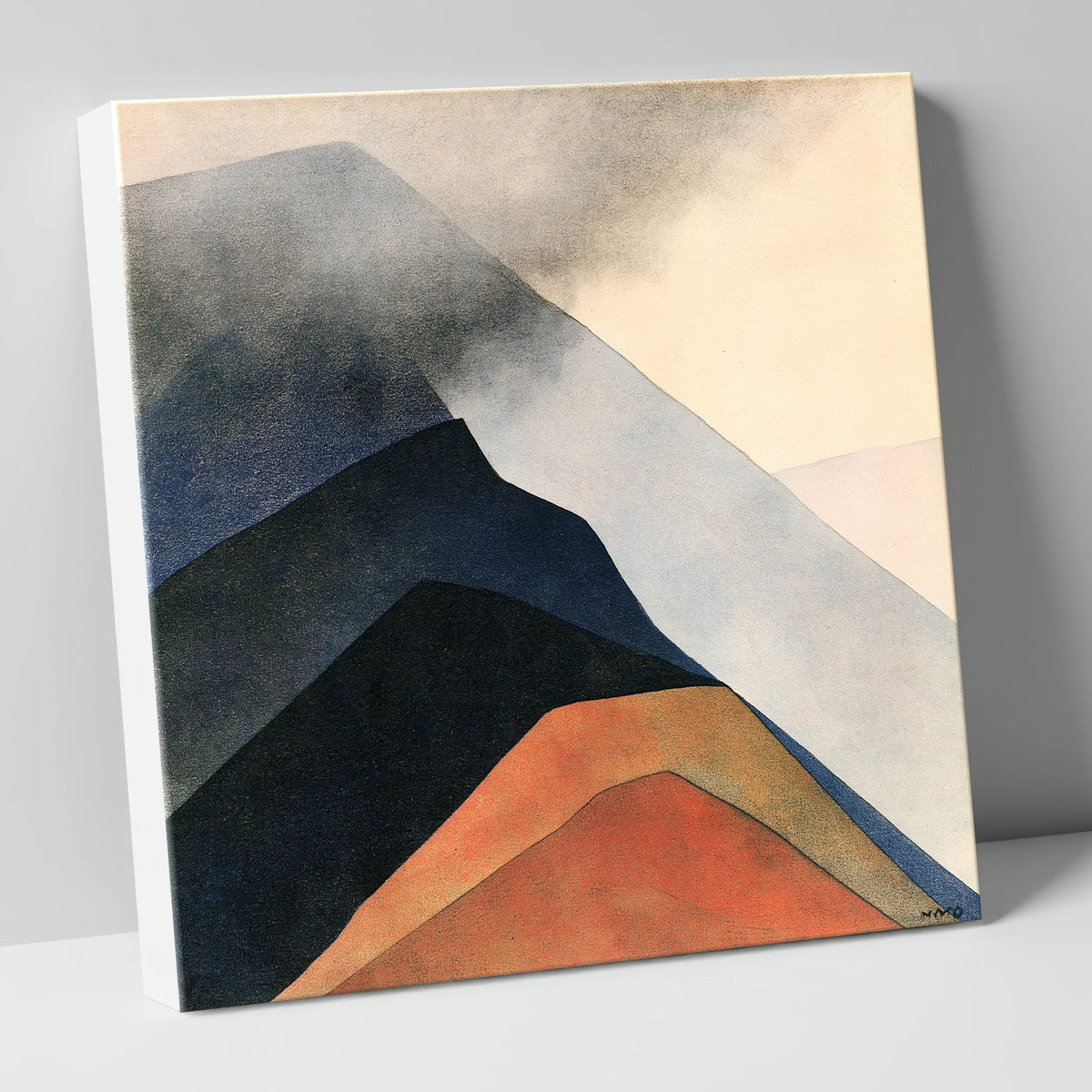 Abstract Terracotta Mountain Ridge lake district fell canvas wall art