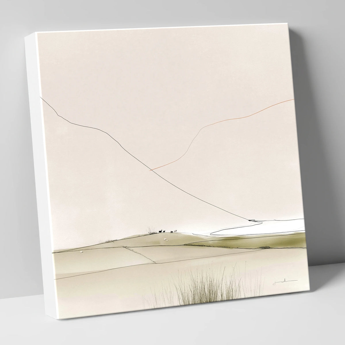 Minimalist Patchwork Fields in a Dale lake district valley canvas wall art