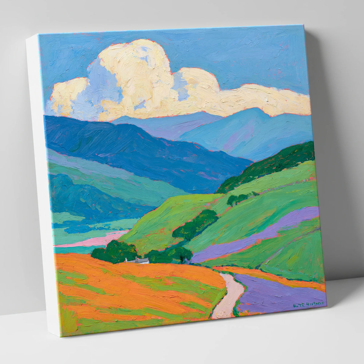 Vibrant Fells Under Cloud lake district fell canvas wall art