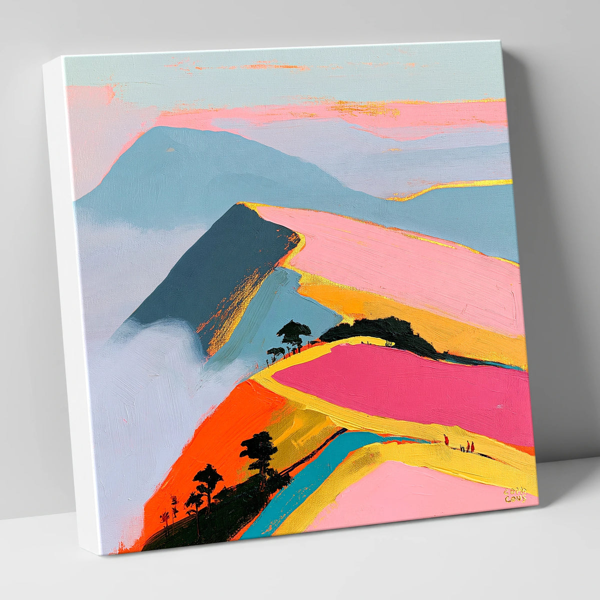 Vivid Misty Fell Ridge lake district fell canvas wall art