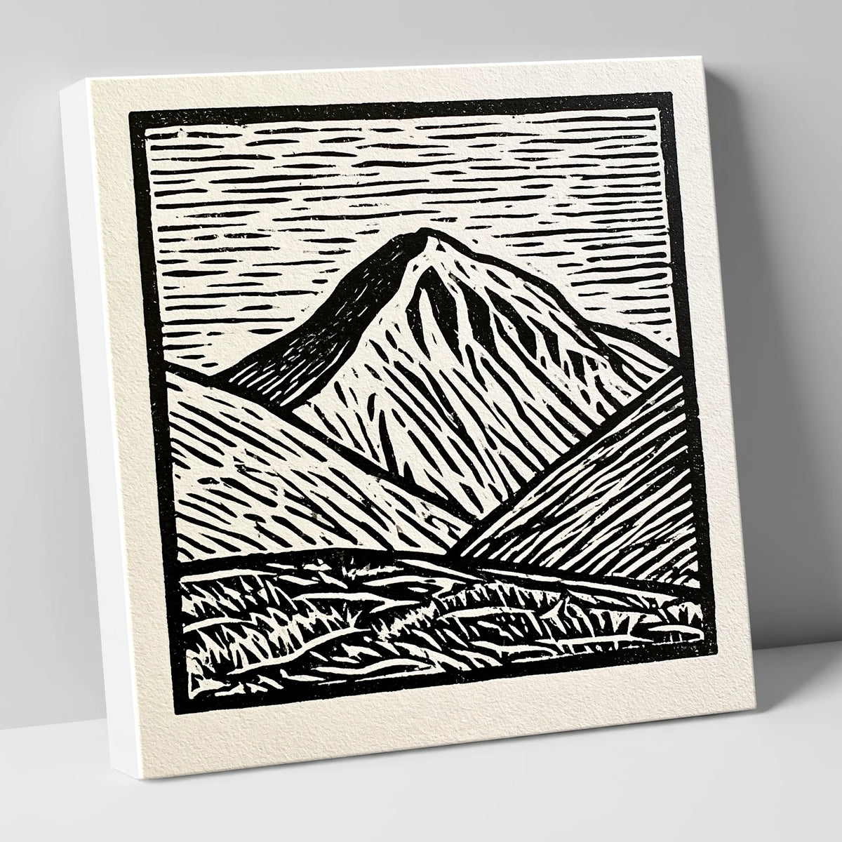 Monochrome Great Gable Peak lake district fell canvas wall art