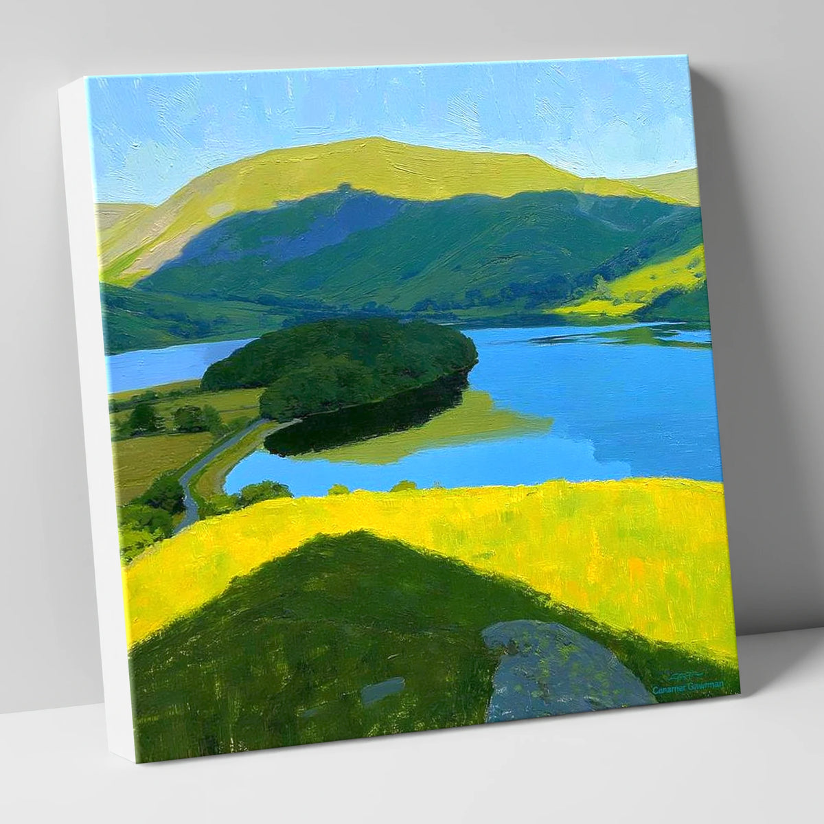 Vibrant Selside Pike Above Lake lake district fell canvas wall art