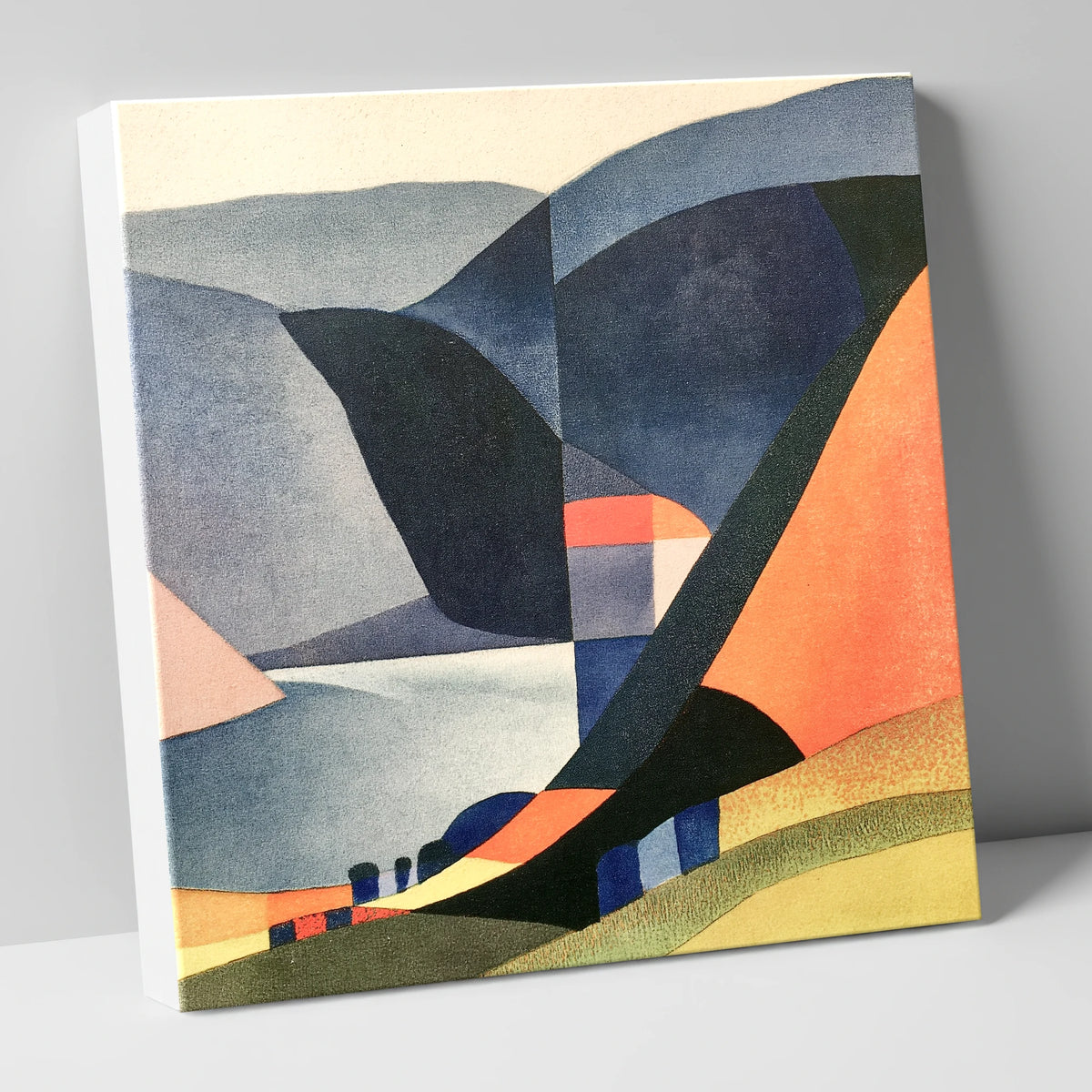 Bold Geometric Lake and Fells lake district lake canvas wall art