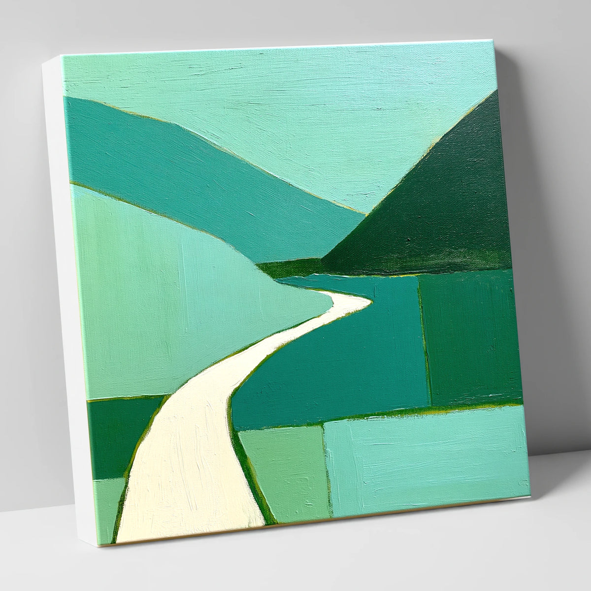 Contemporary Green Mountain Pass lake district valley canvas wall art