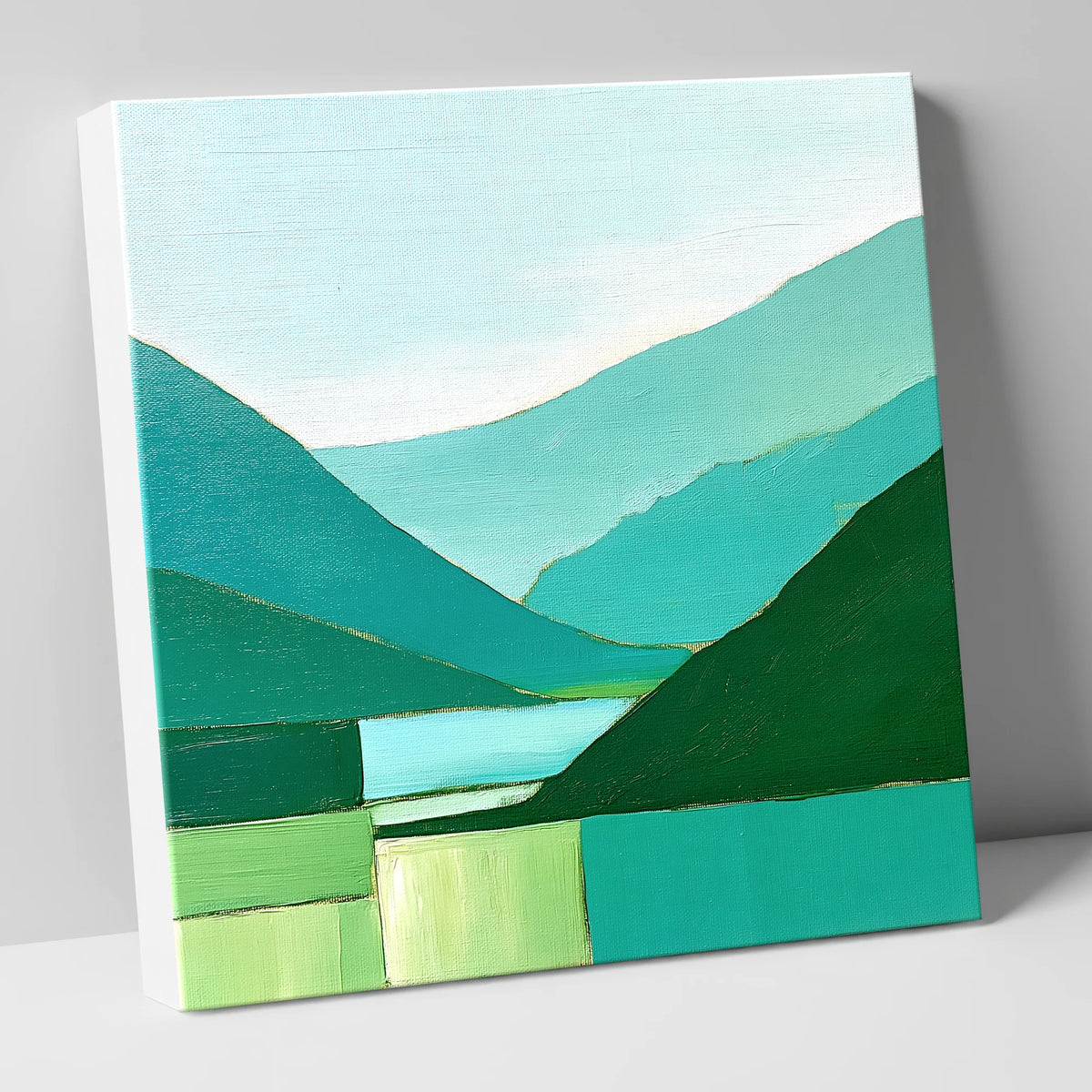 Borrowdale Valley Fells in Teal lake district valley canvas wall art