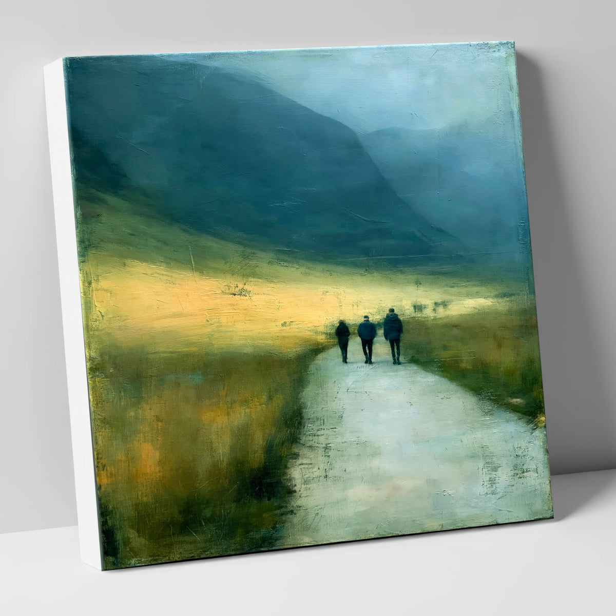 Fell Walkers in Dramatic Light lake district walking canvas wall art