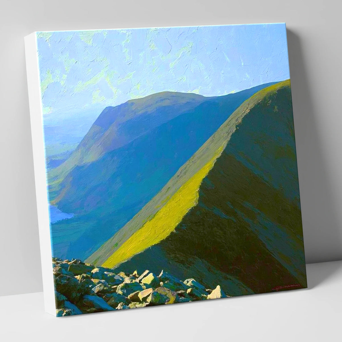 Sunlight on Whiteside Ridge lake district fell canvas wall art