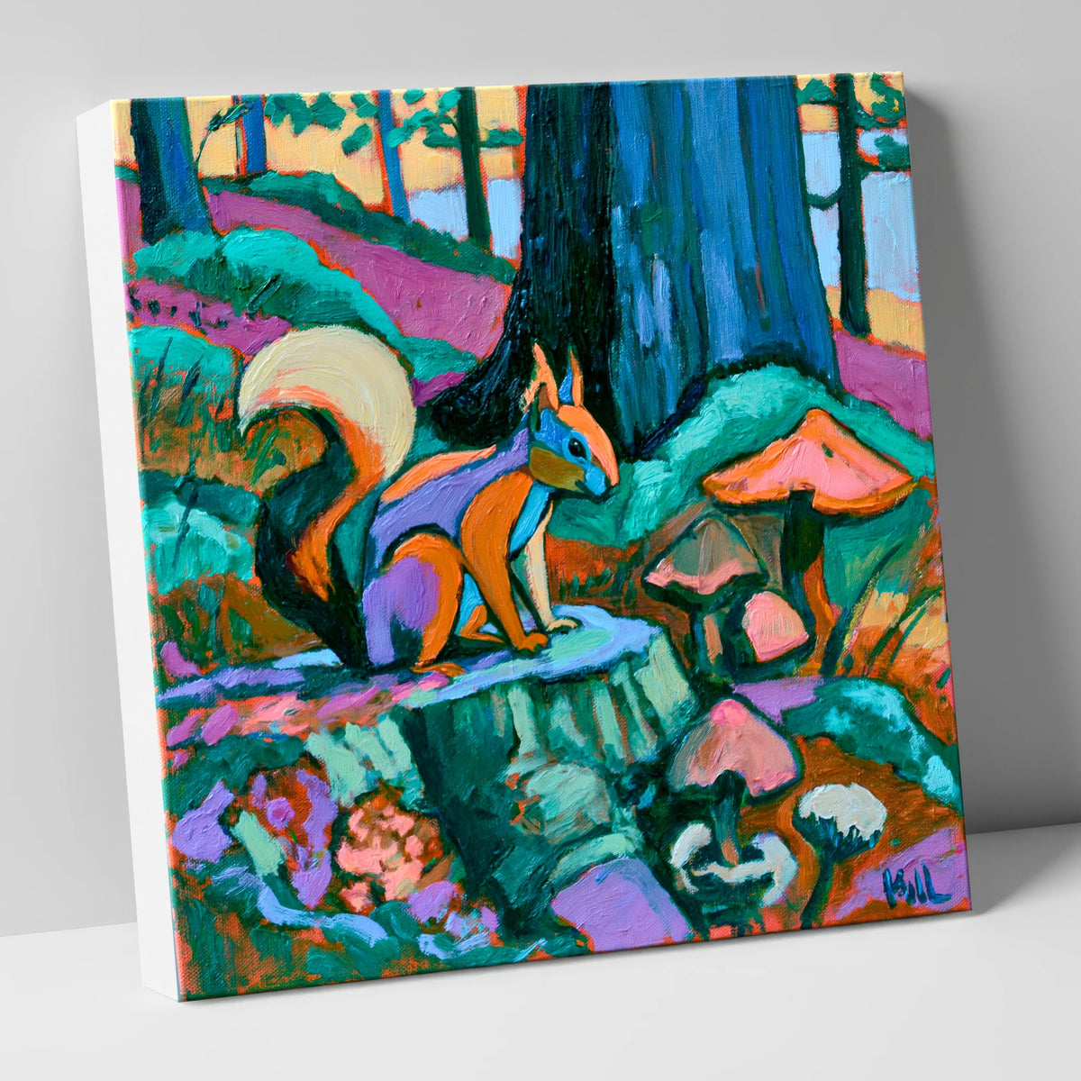 Red Squirrel in Vivid Woodland lake district wildlife canvas wall art