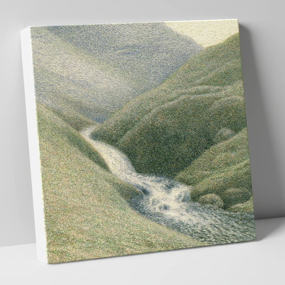 Cascading Fellside Beck in Sunlight lake district waterfall canvas wall art