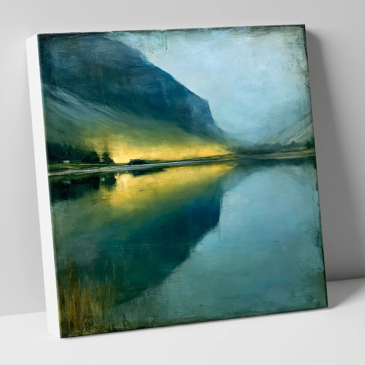 Glowing Light on Lake Reflections lake district lake canvas wall art