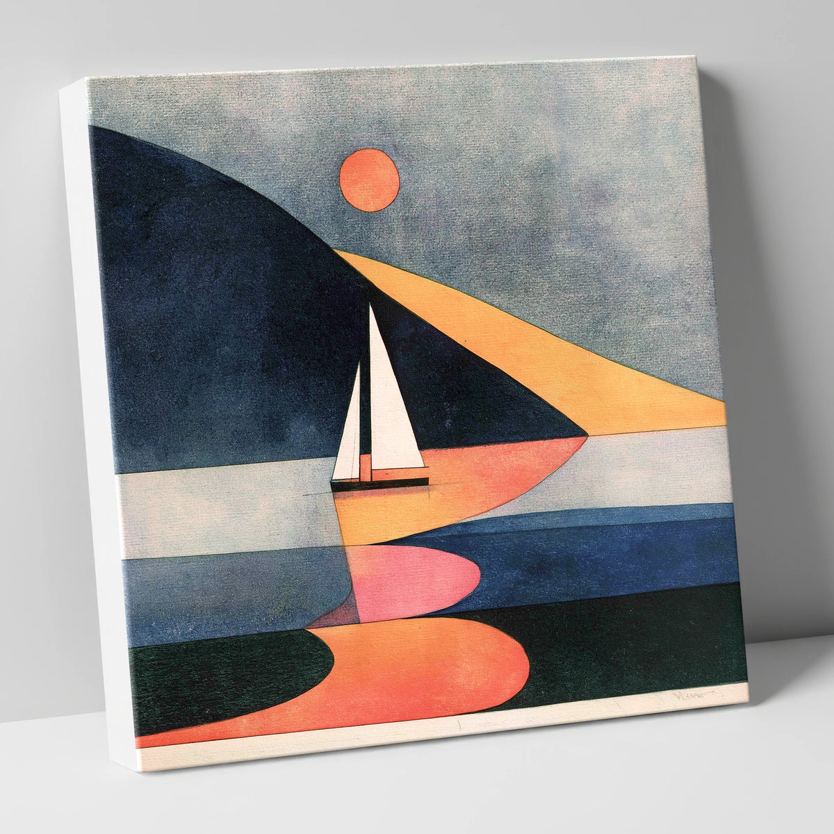 Lake Sailing Under Terracotta Sun lake district walking canvas wall art
